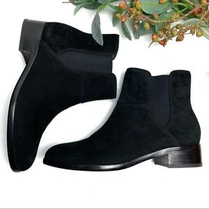 ANN TAYLOR Chelsea Ankle Boots Black Suede 6.5